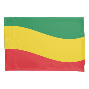 Housse D'oreillers Drapeau vert, or (jaune) et rouge
