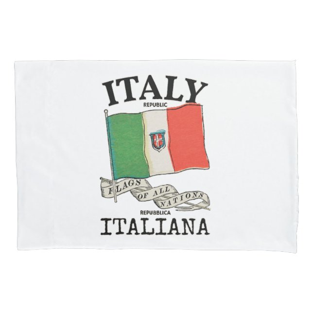 Housse D'oreillers Drapeau vintage du pays Italie (devant)