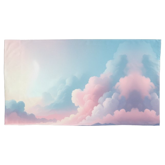 Housse D'oreillers Dreamy Cloudscape — Pastel Sky Fantasy Art (devant-gauche)