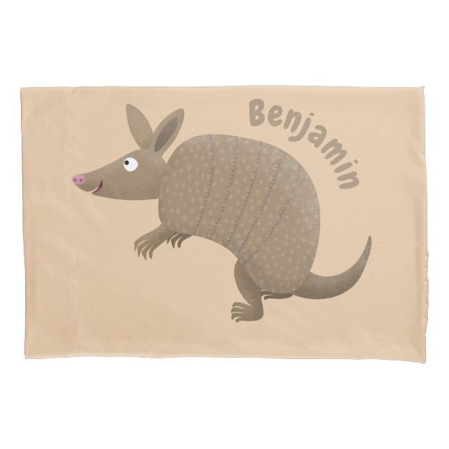 Housse D'oreillers Drôle armadillo joyeux dessin animé (devant)