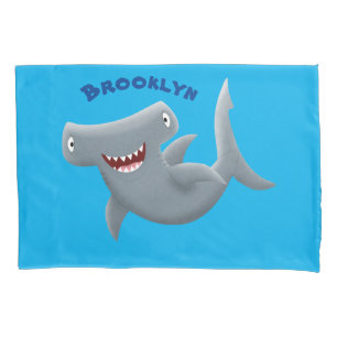 Housse D'oreillers Drôle mignon requin marteau dessin animé