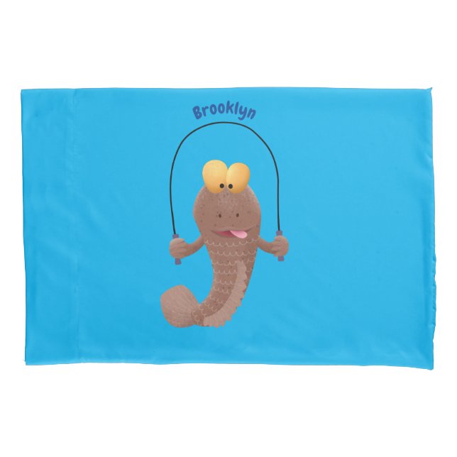 Housse D'oreillers Drôle sauter boudskipper poisson dessin animé (devant)