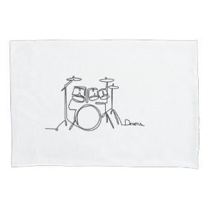 Housse D'oreillers Drummer Music Design Drums One-Line