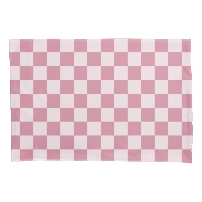 Housse D'oreillers Dusty rose checkerboard pattern (devant-gauche)
