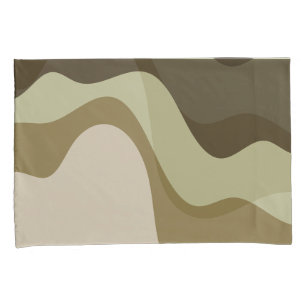 Housse D'oreillers Earth Tone Waves Abstrait Art Throw Pillow