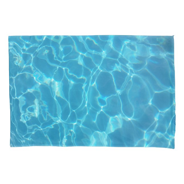 Housse D'oreillers Eau de piscine bleu ciel cristallin (devant)