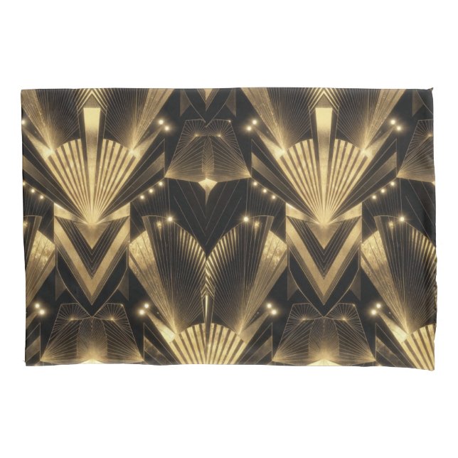 Housse D'oreillers Élégance moderne de feuille d'or Néo Art déco  (devant)