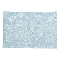 Elégant blanc & Bébé bleu floral Motif Paisley