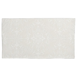 Housse D'oreillers Élégant blanc sur motif de style damassé beige pâl