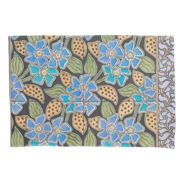Housse D'oreillers Élégant Fleur Bleu Périwinkle Floral Classic (devant)