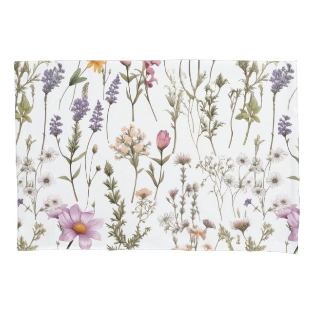 Housse D'oreillers Elégant Fleur sauvage d'aquarelle Motif (devant)