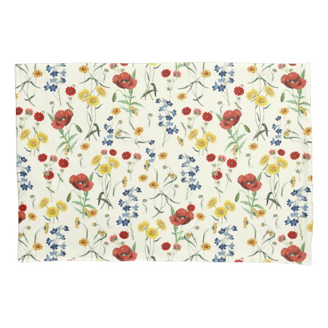 Housse D'oreillers Élégant Fleur sauvage moderne blanc (devant-gauche)