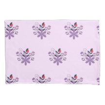 Élégant motif floral violet violet gris rouge