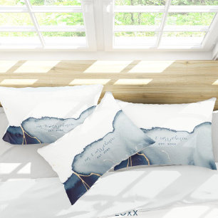 Housse D'oreillers Elégant Nautical Beach Navy Blue M. Mme Mariage