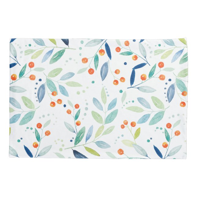 Housse D'oreillers Elégant Pastel Aquarelles Motif botanique (Dos)