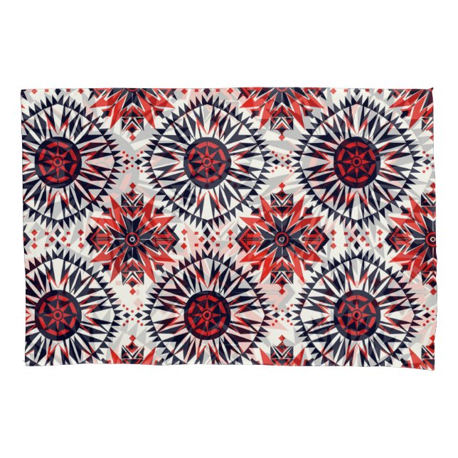 Housse D'oreillers Élégant Pillowcase en coton Turquoise "Cosmic Inte (devant-gauche)