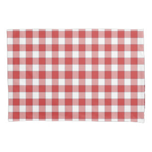Housse D'oreillers Élégant Pique-nique Campagne À damiers Rouge Blanc