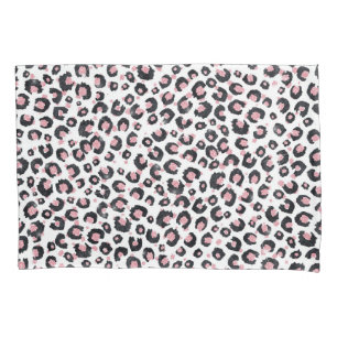 Housse D'oreillers Élégant Rose Léopard Noir Motif
