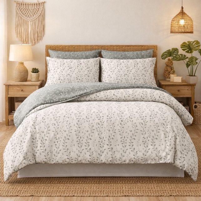 Housse D'oreillers Elegant Sage Cream Minimalist Boho Floral Pattern (Créateur téléchargé)