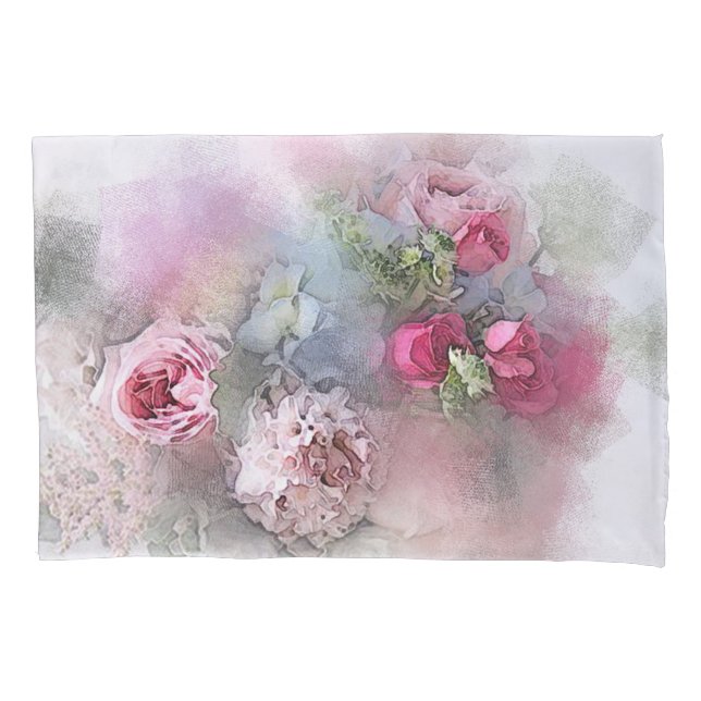 Housse D'oreillers Elégante aquarelle Roses Fleurs Modèle Floral (devant)