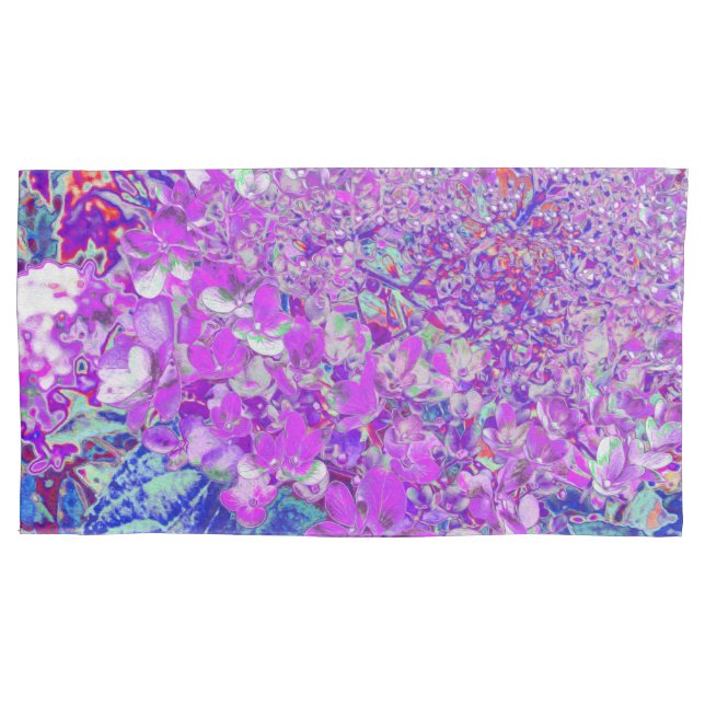 Housse D'oreillers Élégante Hydrangée violette et bleu limelight (devant-gauche)