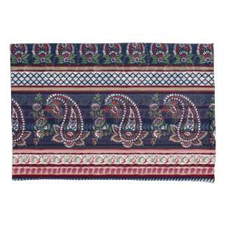 Housse D'oreillers Elégante Marine Paisley : Conception des frontière