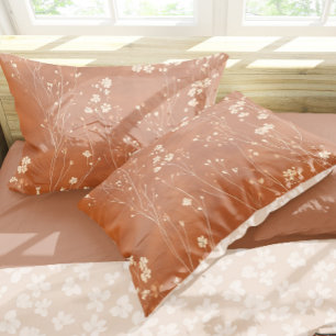 Housse D'oreillers Élégants Fleurs sauvages en terre cuite