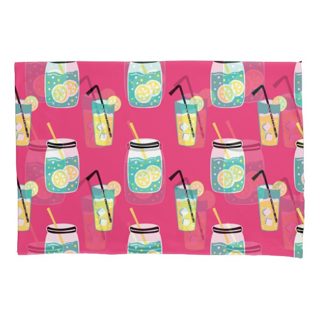 Housse D'oreillers Eléments d'été écotiques, backgro sans soudure vin (devant)