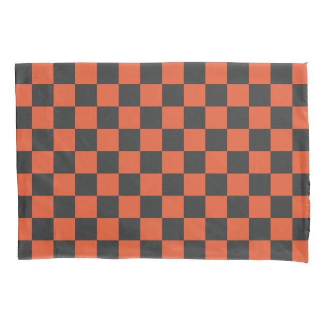 Housse D'oreillers Ember and ash checkerboard pattern (devant-gauche)