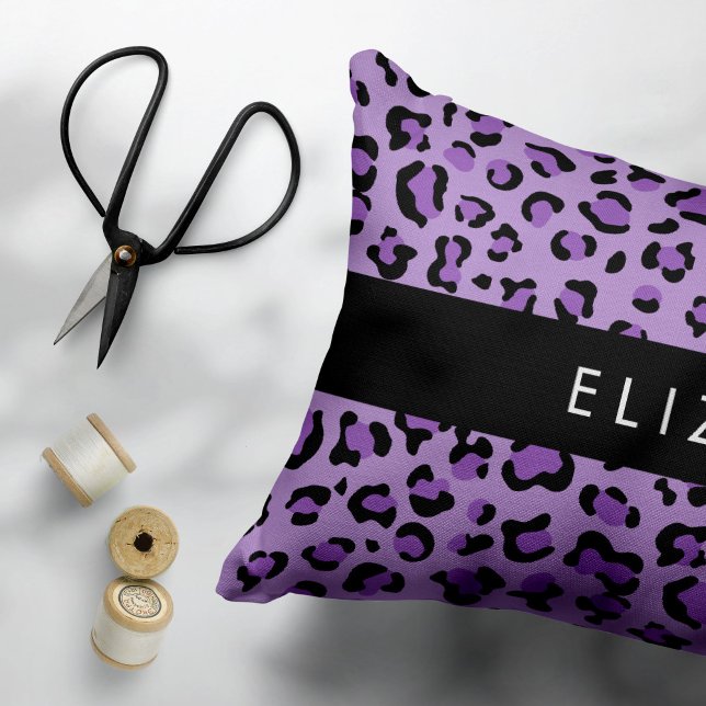 Housse D'oreillers Empreinte de léopard, Spots, Leopard Violet, Votre (Créateur téléchargé)