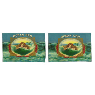 Housse D'oreillers Empreinte étiquette cigare de sirène Ocean Gem