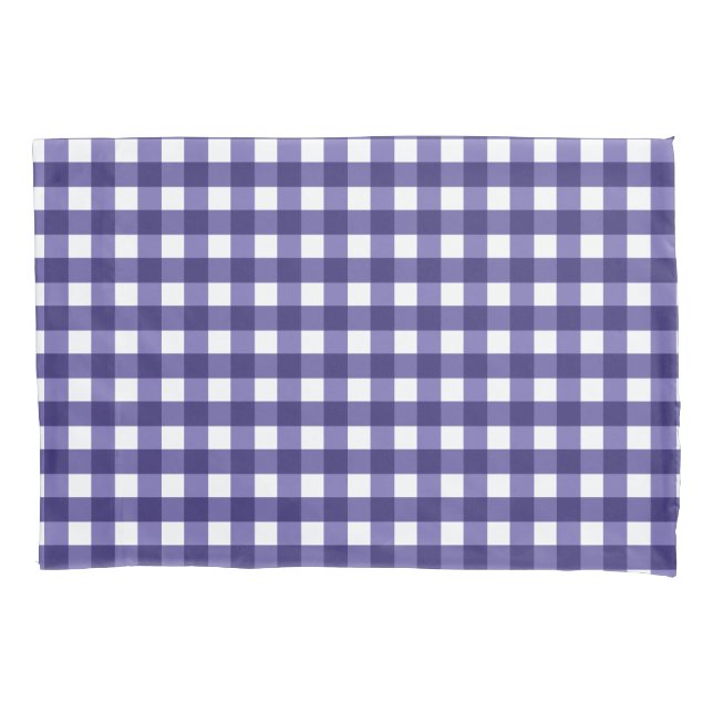 Housse D'oreillers En vichy bleu marine (devant)
