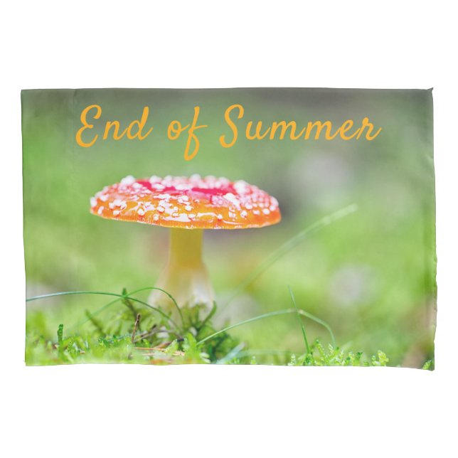 Housse D'oreillers End of summer fall red toadstool mushroom photo (devant)
