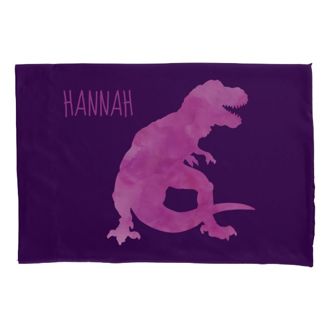 Housse D'oreillers Enfants Dinosaure Personnalisé Silhouette Purple P (devant)