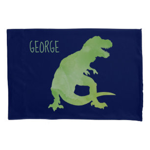 Housse D'oreillers Enfants Dinosaure personnalisé Silhouette Vert Ble