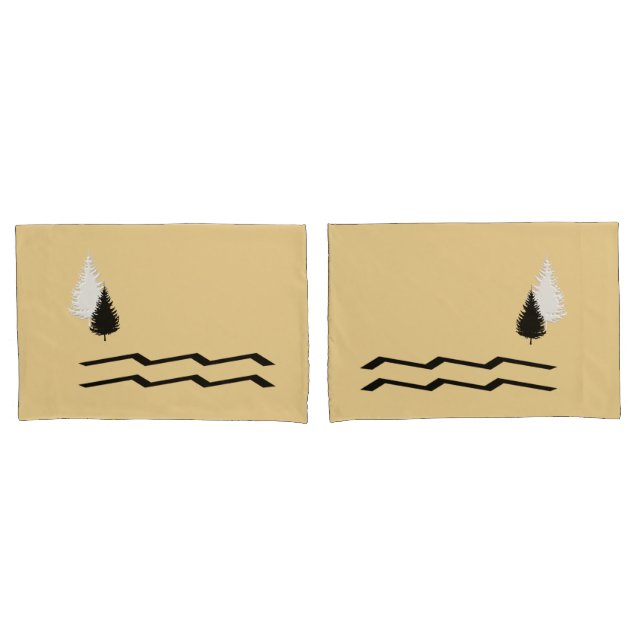 Housse D'oreillers Ensemble unique d'arbustes rustiques/de rivière (devant-Set)