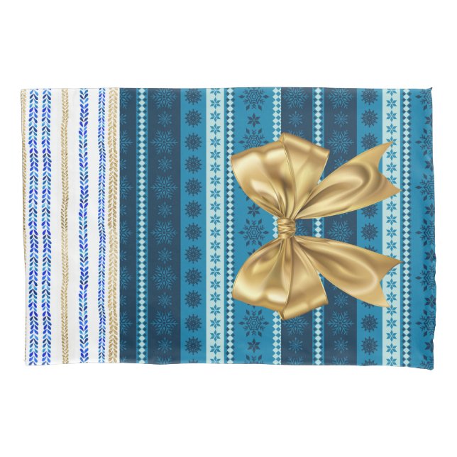 Housse D'oreillers Enveloppe cadeau Hanoukka réutilisable - Sac bleu  (devant)
