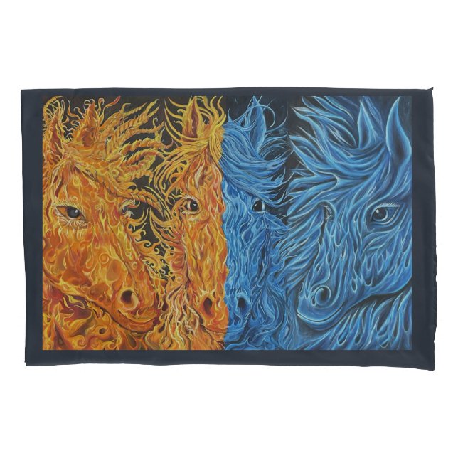 Housse D'oreillers Équilibre éternel - Chevaux - Twin Flame (devant)