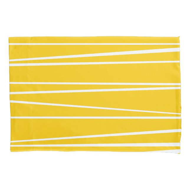 Housse D'oreillers Espagnol Stripe oreiller jaune simple (devant)