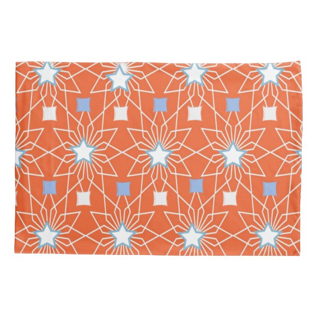 Housse D'oreillers Etoiles Bleues coussins Coque Orange (Dos)