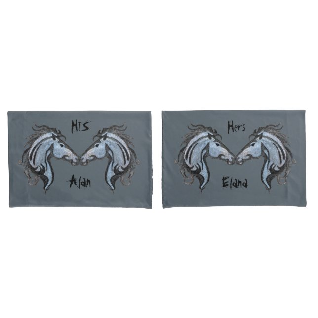 Housse D'oreillers Étonnant Cheval Design paire de Coques Coussin (devant-Set)