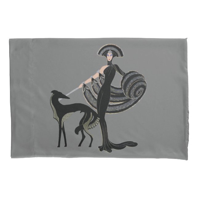 Housse D'oreillers Étui de coussin Borzoï Art Déco (devant)