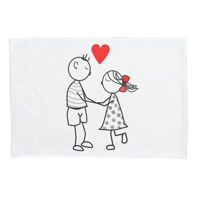 Housse D'oreillers Étui de coussin pour couple mignon (devant)