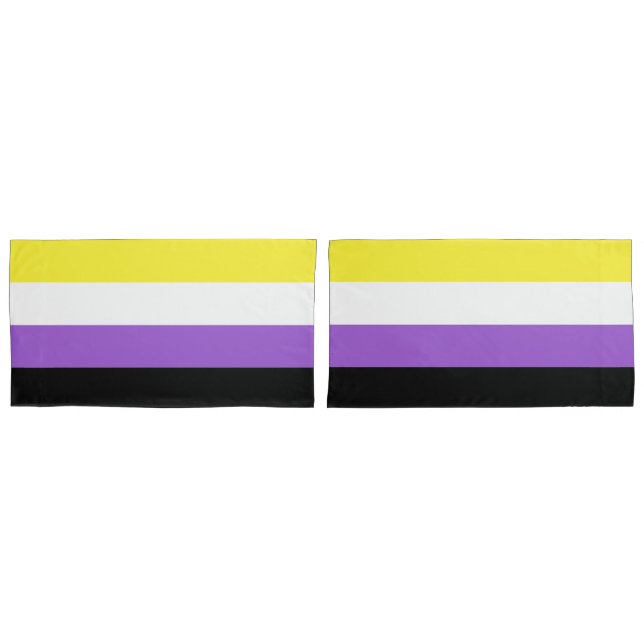 Housse D'oreillers Étui de coussin roi drapeau non binaire (devant-Set)