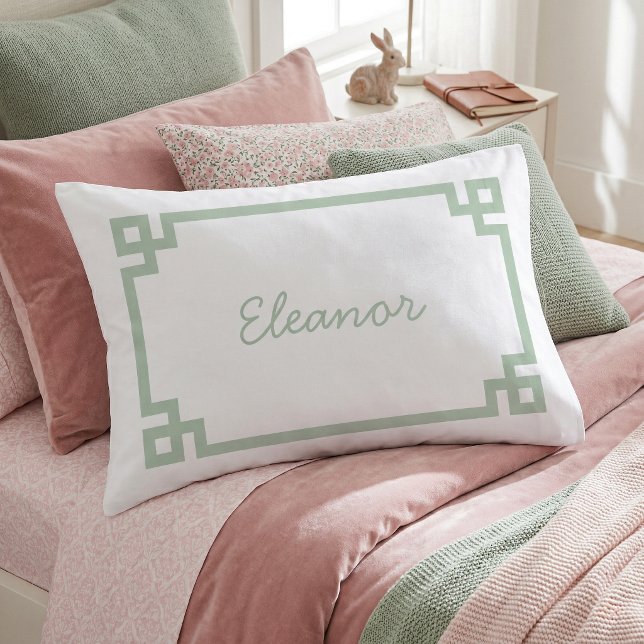 Housse D'oreillers Étui de coussin standard à monogramme à clé grecqu (Créateur téléchargé)