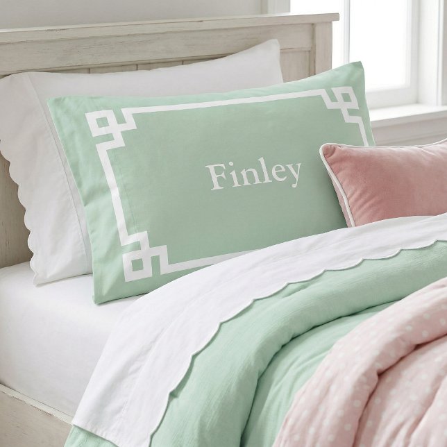 Housse D'oreillers Étui de coussin standard à monogramme à clé grecqu (Créateur téléchargé)