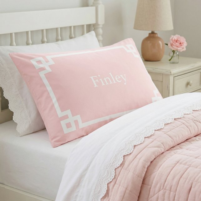 Housse D'oreillers Étui de coussin standard à monogramme à clé grecqu (Créateur téléchargé)