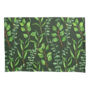 Housse D'oreillers Eucalyptus vert foncé