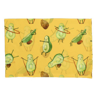 Housse D'oreillers Exercice Avocado : Motif d'aquarelle amusant