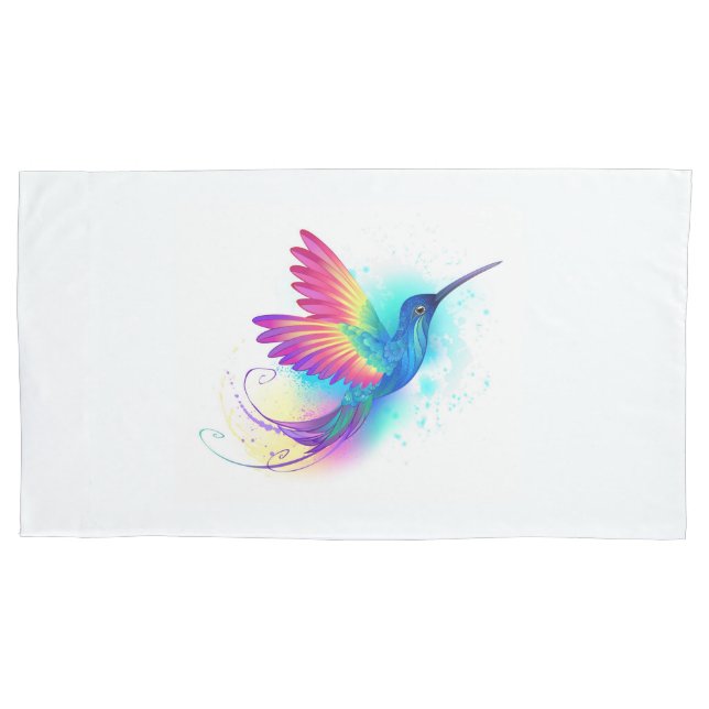 Housse D'oreillers Exotic Rainbow Hummingbird (devant)